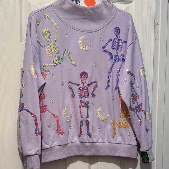 Queen Of Sparkles Skeleton Sequin Sweatshirt - Picture 4 of 4